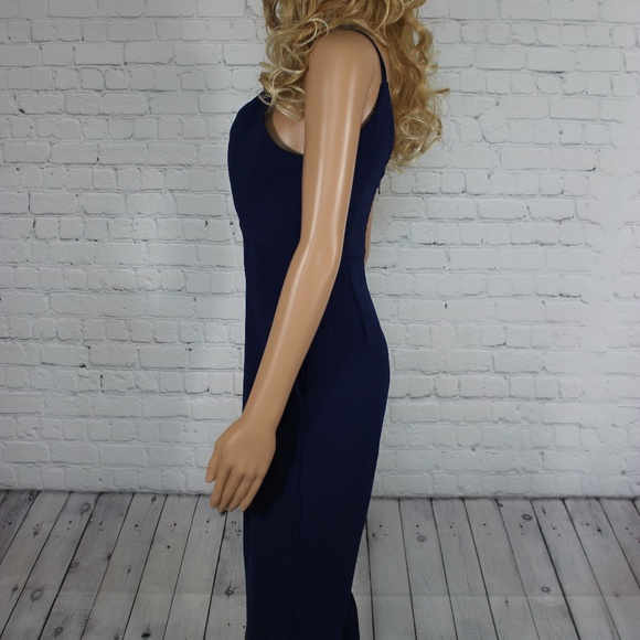 L'Atiste Dark Blue V-Neck Jumpsuit - Picture 4 of 4